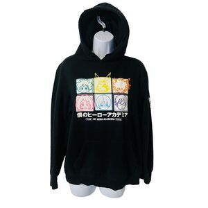 My Hero Academia Hoodie Pullover Graphic Black Funimation Anime Unisex Size S‎